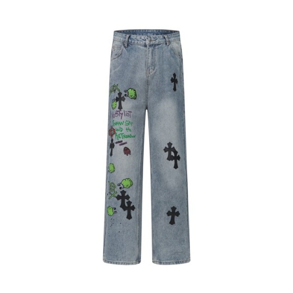 크롬하츠 남성 트렌디 청바지 - Chrom Hearts Mens Trendy Jeans - chc13393x