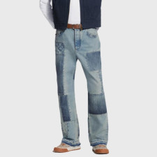 루이비통 남성 시그니처 패치워크 데님 팬츠 - Louis vuitton Mens Signature Patchwork Denim Pants - lvc15665x