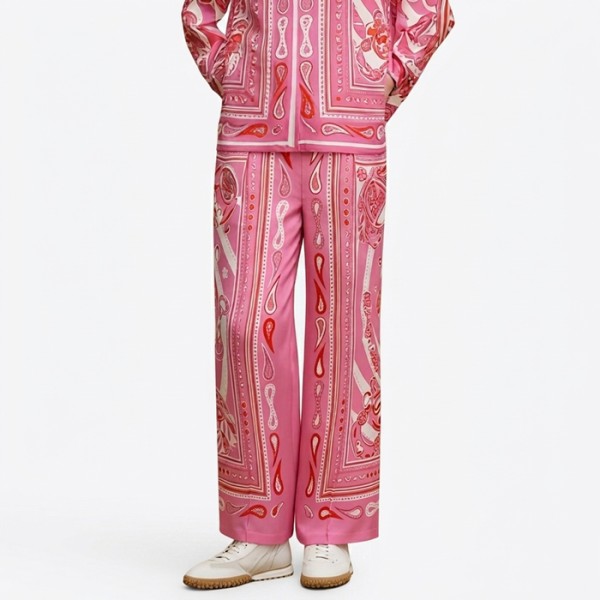 에르메스 여성 캔디 리브리스 실크 팬츠 - Hermes Womens Candy Libris Silk Trousers - hec14554x