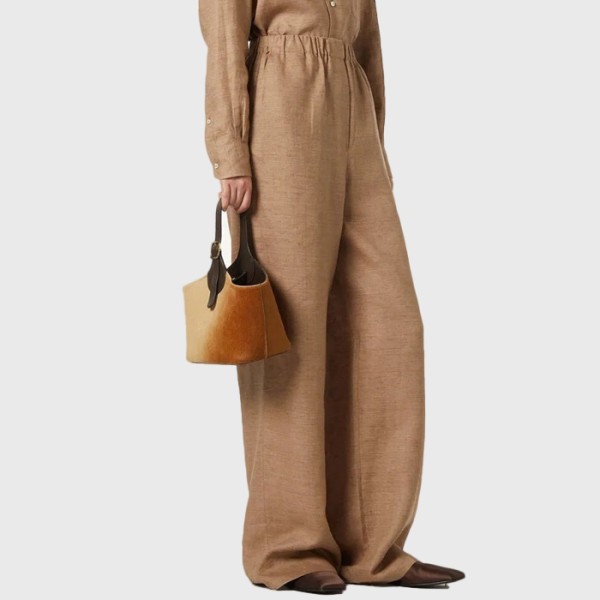 로로피아나 여성 와이드 레그 린넨 팬츠 - Loro Piana Womens Wide Leg Linen Trousers - lpc15584x
