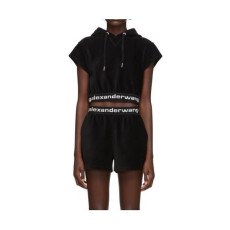 알렉산더왕]Alexander wang 2020 Womens Logo Velvet Short Pants - 알렉산더왕 2020 여성 로고 벨벳 반바지 Ale0063x.Size(s - l).블랙