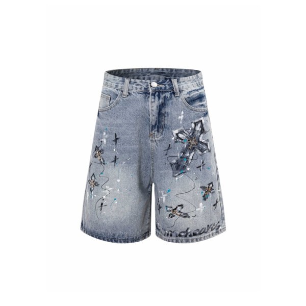 크롬하츠 남성 데님 쇼츠 - Chrom Hearts Mens Denim Shorts - chc16193x
