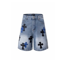 크롬하츠 남성 데님 쇼츠 - Chrom Hearts Mens Denim Shorts - chc16194x