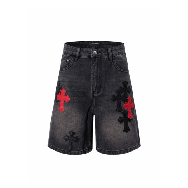 크롬하츠 남성 데님 쇼츠 - Chrom Hearts Mens Denim Shorts - chc16195x