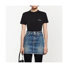 Balenciaga  Womens Logo Cotton Skirts Blue - 발렌시아가 2021 여성 로고 코튼 스커트 Bal01069x Size(s - l) 블루