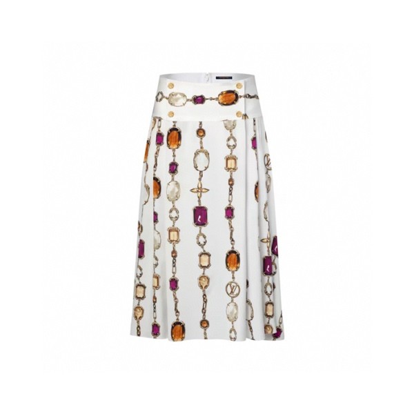 루이비통 여성 네크리스 프린트 미디 스커트 - Louis vuitton Womens Necklace Print Midi Skirt - lvc7706x