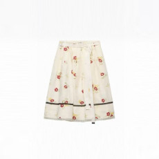 프라다 여성 루비 레드 플로럴 프린트 스커트 - Prada Womens Ruby Red Floral Print Skirt - prc15363x