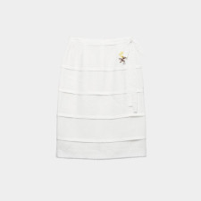 프라다 여성 자수 슬럽 플랙스 스커트 - Prada Womens Embroidered Slubbed Flax Skirt - prc15748x