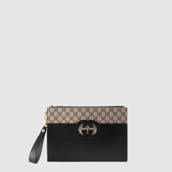 구찌 남성 컷아웃 인터로킹 G 클러치 - Gucci Mens Cutout Interlocking G Clutch - gub9293x