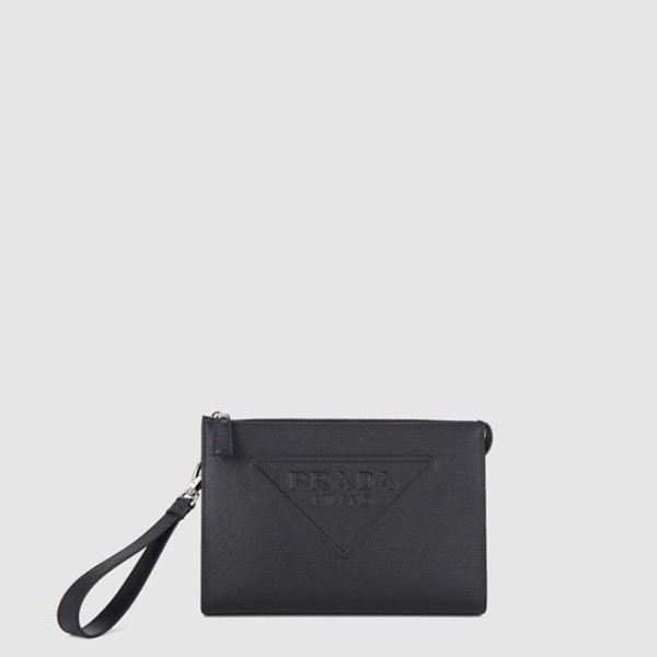 프라다 남성 로고 엠보싱 스트랩 클러치백 2VF039 - Prada Mens Logo Embossed Strap Clutch Bag - prb13670x