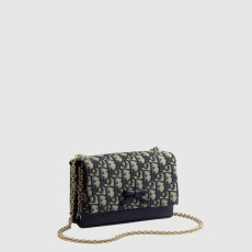 디올 여성 프롬나드 오블리크 체인 리본 파우치 - Dior Womens Promenade Oblique Chain Ribbon Pouch - dib16441x