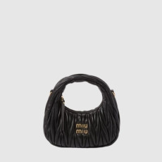 미우미우 여성 완더 마테라쎄 호보 미니 백 - Miumiu Womens Wander Matelasse Hobo Bag - mib15996x