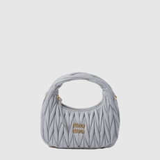 미우미우 여성 완더 마테라쎄 호보 미니 백 - Miumiu Womens Wander Matelasse Hobo Bag - mib15997x