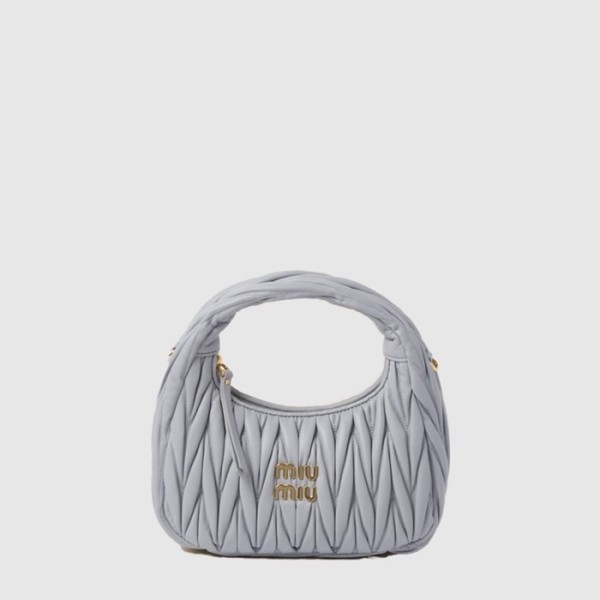 미우미우 여성 완더 마테라쎄 호보 미니 백 - Miumiu Womens Wander Matelasse Hobo Bag - mib15997x