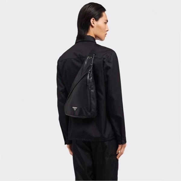 프라다 남/녀 블랙 슬링백 - Prada Unisex Black Slingbag - prb1624x