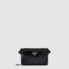 프라다 남성 브러쉬드 가죽 벨트백 - Prada Mens Brushed Leather Belt Bag - prb9104x
