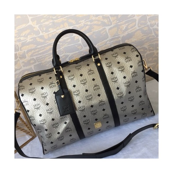 MCM Visetos Canvas Boston Bag,50.5cm - 엠씨엠 비세토스 캔버스 남여공용 보스턴백 MCMB0099, 50.5cm,실버