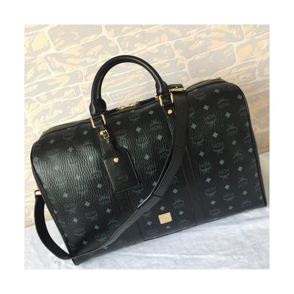 MCM Visetos Canvas Boston Bag,50.5cm - 엠씨엠 비세토스 캔버스 남여공용 보스턴백 MCMB0101, 50.5cm,블랙