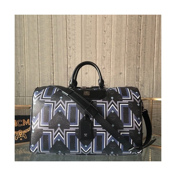 MCM Visetos 2019 Canvas Boston Bag,50.5cm - 엠씨엠 2019 비세토스 캔버스 남여공용 보스턴백 MCMB0364, 50.5cm,블랙