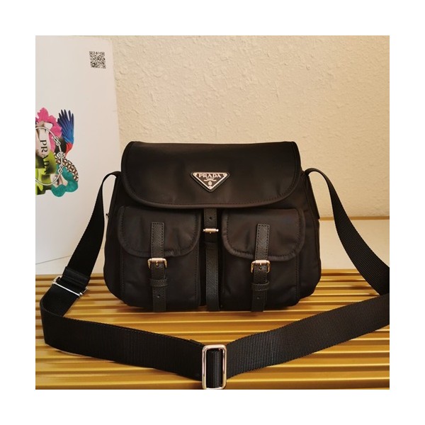 Prada 2020 Nylon Messenger Shoulder Bag,30CM - 프라다 2020 나일론 남여공용 메신저 숄더백,1BD225-1,30cm,블랙
