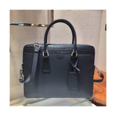 프라다] Prada 2020 Men's Leather Satchel Bag,36cm - 프라다 2020 남서용 레더 서류가방,36cm,PRAB0218,네이비