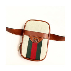 Gucci 2019 Vintage Canvas Belt Bag / iPhone Case ,17.5CM - 구찌 2019 빈티지 캔버스 남여공용 벨트백 / 아이폰 케이스,581519,GUB0586,17.5CM,베이지+브라운