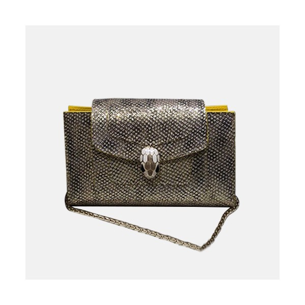 Bvlgari 2019 Leather Chain Wallet / Phone Bag -  불가리 2019 레더 체인 장지갑 / 폰 백, BVLW0003.Size(17.5CM).옐로우골드