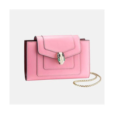 Bvlgari 2019 Leather Chain Wallet / Phone Bag -  불가리 2019 레더 체인 장지갑 / 폰 백 BVLW0004.Size(17.5CM).핑크