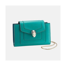 Bvlgari 2019 Leather Chain Wallet / Phone Bag -  불가리 2019 레더 체인 장지갑 / 폰 백 BVLW0005.Size(17.5CM).청색