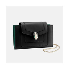 Bvlgari 2019 Leather Chain Wallet / Phone Bag -  불가리 2019 레더 체인 장지갑 / 폰 백 BVLW0006.Size(17.5CM).블랙