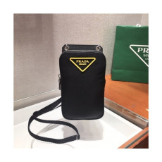 프라다]Prada Men's Nylon Phone Bag 11cm  - 프라다 남성용 네일론 폰백  11cm, PRAB0153, 블랙