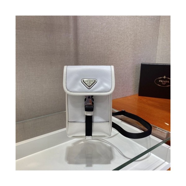 프라다] Prada 2020 Men's Nylon Phone Bag,12cm - 프라다 2020남성용 네일론 폰백,12cm,PRAB0232,화이트