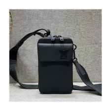 루이비통]Louis Vuitton 2021 Men's Leather Phone Bag,11cm - 루이비통 2021 남성용 레더 폰백,11cm,LOUB2296,블랙
