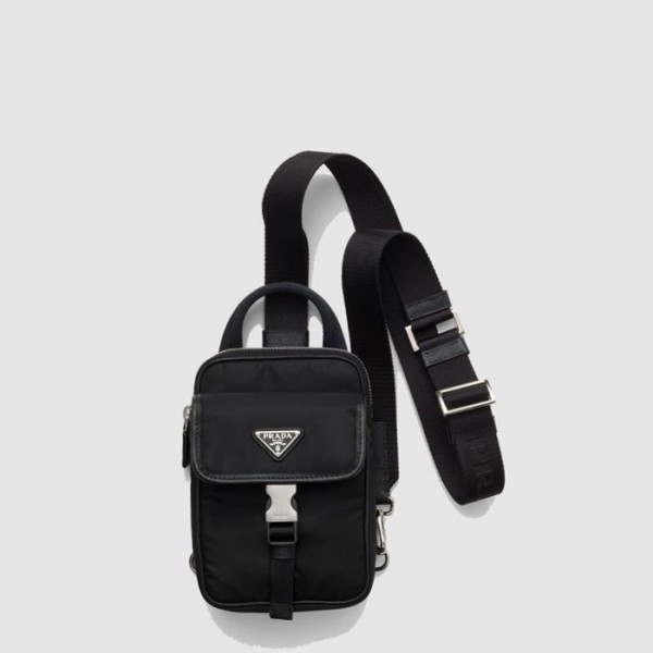 프라다 남성 리나일론 사피아노 가죽 스마트폰 케이스 2ZH194 - Prada Mens Re-Nylon And Saffiano Leather smartphone Case - prb5641x