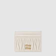 미우미우 여성 마테라쎄 가죽 카드 지갑 - Miumiu Womens Matelassé Leather Card Holder - miw695x