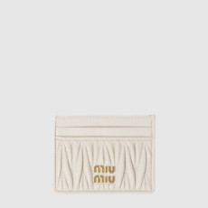 미우미우 여성 마테라쎄 가죽 카드 지갑 - Miumiu Womens Matelassé Leather Card Holder - miw695x
