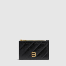 발렌시아가 남성 크러쉬 퀼티드 롱 동전 카드 홀더 - Balenciga Mens Crush Quilted Long Coin Card Holder - baw897x