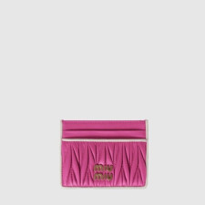 미우미우 여성 마테라쎄 가죽 카드 지갑 - Miumiu Womens Matelassé Leather Card Holder - miw749x