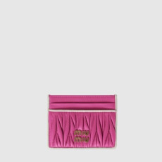 미우미우 여성 마테라쎄 가죽 카드 지갑 - Miumiu Womens Matelassé Leather Card Holder - miw749x