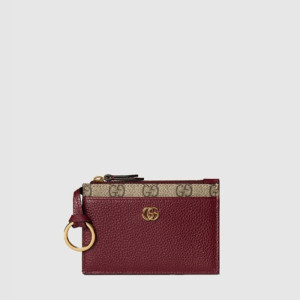 구찌 여성 GG 마몽 지퍼 카드 지갑 - Gucci Womens GG Marmont Zipper Card Wallet - guw788x