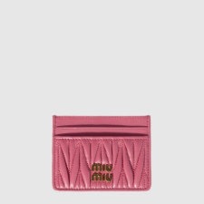 미우미우 여성 마테라쎄 가죽 카드 지갑 - Miumiu Womens Matelassé Leather Card Holder - miw906x