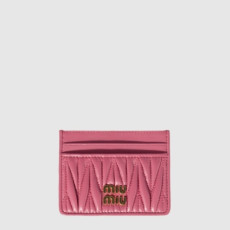 미우미우 여성 마테라쎄 가죽 카드 지갑 - Miumiu Womens Matelassé Leather Card Holder - miw906x