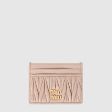 미우미우 여성 마테라쎄 가죽 카드 지갑 - Miumiu Womens Matelassé Leather Card Holder - miw907x