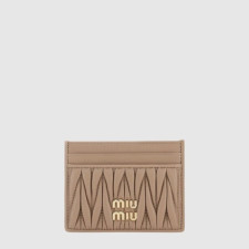 미우미우 여성 마테라쎄 가죽 카드 지갑 - Miumiu Womens Matelassé Leather Card Holder - miw908x