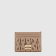 미우미우 여성 마테라쎄 가죽 카드 지갑 - Miumiu Womens Matelassé Leather Card Holder - miw908x
