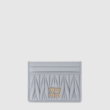 미우미우 여성 마테라쎄 가죽 카드 지갑 - Miumiu Womens Matelassé Leather Card Holder - miw909x