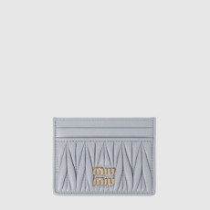 미우미우 여성 마테라쎄 가죽 카드 지갑 - Miumiu Womens Matelassé Leather Card Holder - miw909x