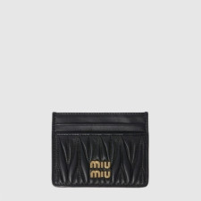 미우미우 여성 마테라쎄 가죽 카드 지갑 - Miumiu Womens Matelassé Leather Card Holder - miw910x