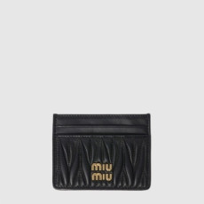 미우미우 여성 마테라쎄 가죽 카드 지갑 - Miumiu Womens Matelassé Leather Card Holder - miw910x
