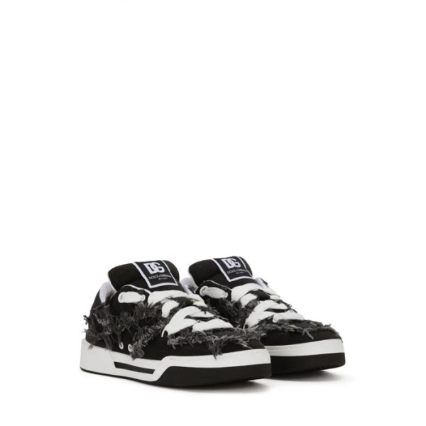 돌체앤가바나 남성 뉴 로마 프레이-트림 스니커즈 - Dolc&Gabbana Mens New Roma Fray-trim Sneakers - dol13836x